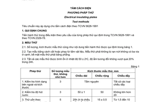 Tiêu chuẩn Việt Nam TCVN 5629:1991 về tấm cách điện - Phương pháp thử do Ủy ban Khoa học Nhà nước ban hành