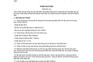 Tiêu chuẩn Việt Nam TCVN 5589:1991 về Thảm cách điện do Ủy ban Khoa học Nhà nước ban hành