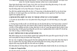 Thông tư 07-KH lập dự án gọi vốn đầu tư nước ngoài lĩnh vực lâm nghiệp