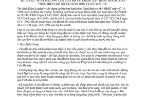 Thông tư liên tịch 72/TTLT hướng dẫn chế độ kế toán đơn vị chủ đầu tư