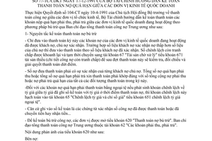 Thông tư 77-TC/CĐKT hướng dẫn kế toán thanh toán nợ quá hạn đơn vị kinh tế quốc doanh