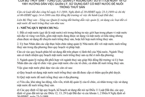 Thông tư liên tịch 5-TT/LB hướng dẫn quản lý sử dụng đất có mặt nước nuôi trồng thuỷ sản