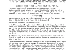 Nghị quyết nhiệm vụ phát triển kinh tế xã hội 5 năm 1991-1995 và năm 1992