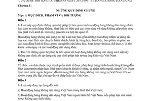 Luật Hàng không dân dụng 1991 63-LCT/HĐNN8