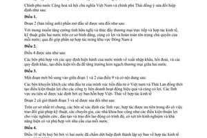 Nghị định thư sửa đổi Hiệp định hợp tác thương mại, kinh tế kỹ thuật giữa Việt Nam Thái Lan 1992
