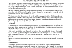 Chỉ thị 03/CT-UB quản lý giết mổ, vận chuyển, kinh doanh thịt gia súc heo, trâu, bò địa bàn thành phố Hồ Chí Minh