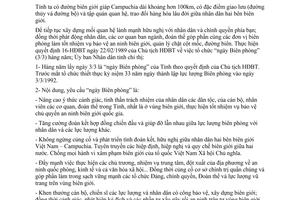 Chỉ thị 02/CT-UB năm 1992 thực hiện Ngày biên phòng 3/3 hàng năm An Giang