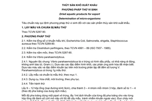 Tiêu chuẩn Việt Nam TCVN 5648:1992 về thủy sản khô xuất khẩu - Phương pháp thử vi sinh do Ủy ban Khoa học Nhà nước ban hành