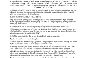 Thông tư liên tịch 01-LB/TT hướng dẫn Nghị định 388-HĐBT Quy chế thành lập giải thể doanh nghiệp Nhà nước