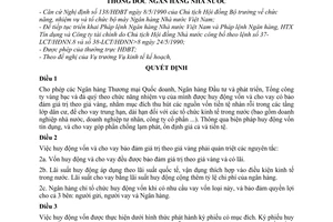 Quyết định 42/QĐ-NH1 huy động vốn và cho vay bảo đảm giá trị