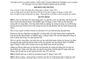 Quyết định 70-HĐBT trợ cấp của công nhân, viên chức hành chính sự nghiệp, lực lượng vũ trang và các đối tượng chính sách xã hội