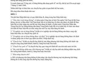 Hiệp định vận chuyển hàng không dân dụng giữa Việt Nam Cộng hoà nhân dân Trung Hoa 1992