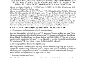 Thông tư 6-TC/TCT hướng dẫn thu khoản điều tiết thu nhập bổ sung cán bộ công nhân viên Việt Nam tại tổ chức Quốc tế cơ quan nước ngoài tại Việt Nam