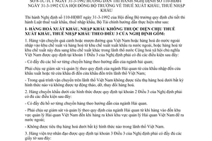 Thông tư 8-TC/TCT thuế xuất nhập khẩu hướng dẫn Nghị định 110-HĐBT