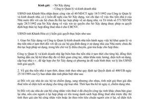 Công văn 391/UB quản lý và thu tiền nhà ở đối với hộ sử dụng nhà