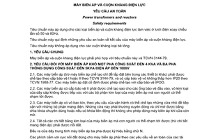 Tiêu chuẩn Việt Nam TCVN 3259:1992 về máy biến áp và cuộn kháng điện lực - Yêu cầu về an toàn do Ủy ban Khoa học Nhà nước ban hành
