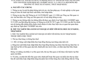 Thông tư 01/TCHQ-GQ thuế xuất nhập khẩu hướng dẫn Nghị định 110/HĐBT