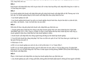 Quy định 296 TMDL/XNK cấp giấy phép kinh doanh xuất nhập khẩu