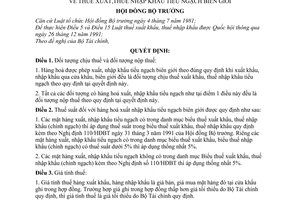 Quyết định  115-HĐBT  thuế xuất nhập khẩu tiểu ngạch biên giới