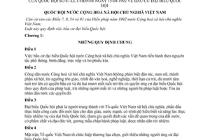 Luật Bầu cử Đại biểu Quốc hội 1992 67-LCT/HĐNN8