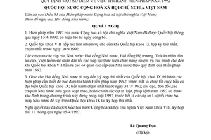 Nghị quyết quy định thi hành Hiến pháp năm 1992