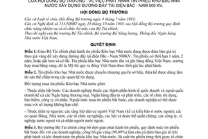 Quyết định 134-HĐBT  phát hành tín phiếu Kho bạc Nhà nước xây dựng đường dây tải điện Bắc - Nam 500 KV