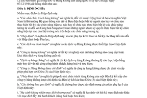 Hiệp định vận chuyển hàng không 1992 giữa Việt Nam Singapore