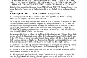 Thông tư 04-TMDL-DL/TT quy chế quản lý kinh doanh du lịch hướng dẫn Nghị định 37-HĐBT/NĐ