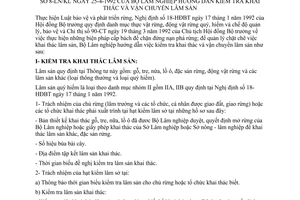 Thông tư 8-LN/KL kiểm tra khai thác vận chuyển lâm sản