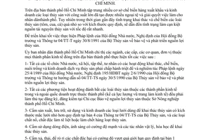 Chỉ thị 18/CT-UB thực hiện Pháp lệnh bảo vệ nguồn lợi thủy sản thành phố Hồ Chí Minh