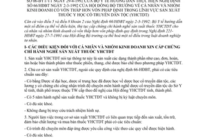 Thông tư 06-BYT/TT cá nhân nhóm kinh doanh vốn thấp hơn vốn pháp định lĩnh vực sản xuất thuốc y học cổ truyền dân tộc hướng dẫn Nghị định 66/HĐBT