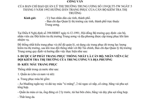 Công văn 139/QLTT-TW hướng dẫn trang phục của cán bộ kiểm tra thị trường