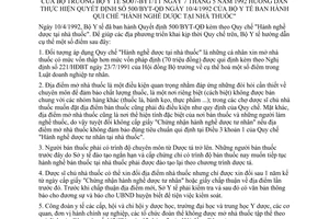 Thông tư 07-BYT/TT Quy chế Hành nghề dược tại nhà thuốc hướng dẫn Quyết định 500/BYT-QĐ