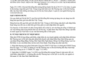 Thông tư 05-TMDL/QLTT tổ chức quản lý thị trường vùng biên giới Việt Trung tình hình mới hướng dẫn Chỉ thị 94/CT