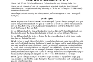 Quyết định 764/QĐ-UB năm 1992 kiện toàn tổ chức Ủy ban Kế hoạch thành phố