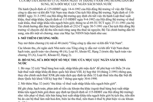 Thông tư 13-TC/NSNN sửa đổi mục lục Ngân sách Nhà nước