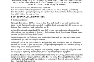 Thông tư liên tịch 08-TTLB chính sách thuế hoạt động sản xuất kinh doanh đơn vị thuộc Bộ Quốc phòng
