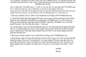 Thông tư 30-TT/ĐKKD bổ sung đăng ký kinh doanh doanh nghiệp Nhà nước