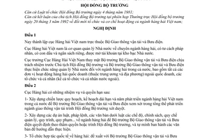 Nghị định 239/HĐBT thành lập cục Hàng hải Việt Nam