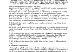 Thông tư liên tịch 09/TTLT xin phép thành lập doanh nghiệp đăng ký kinh doanh vàng bạc