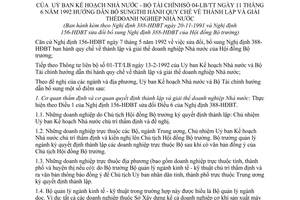 Thông tư liên tịch 04-LB/TT bổ sung quy chế thành lập giải thể doanh nghiệp Nhà nước