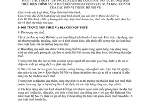 Thông tư liên tịch 20-TC/TCT chính sách thuế hoạt động sản xuất kinh doanh đơn vị thuộc Bộ Nội vụ