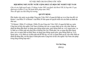 Nghị quyết 610/NQ-HĐNN8 Phê chuẩn Công ước Viên