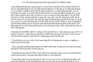 Chỉ thị 16/CT-UB 1992 thu hồi trang bị súng đạn khí tài An Giang