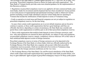 Circular No. 11-NH5/TT of July 06, 1992, on guidance for prescribed compulsory reserves.