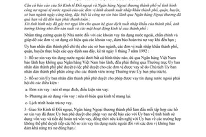 Chỉ thị 30/CT-UB vay tín dụng nước ngoài