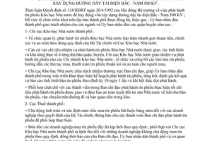 Chỉ thị 31/CT-UB thực hiện chủ trương phát hành tín phiếu kho bạc nhà nước xây dựng đường dây tải điện Bắc - Nam 500KV