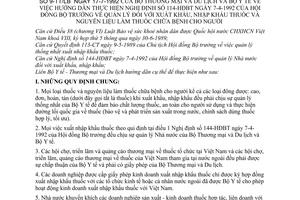 Thông tư liên tịch 9-TT/LB hướng dẫn Nghị định 114-HĐBT quản lý xuất khẩu, nhập khẩu thuốc, nguyên liệu làm thuốc chữa bệnh