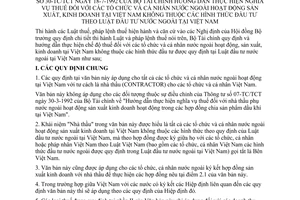Thông tư 30-TC/TCT hướng dẫn nghĩa vụ thuế tổ chức cá nhân nước ngoài hoạt động sản xuất kinh doanh tại Việt Nam không thuộc Luật đầu tư nước ngoài