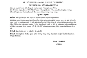 Quyết định 263-CT phù hiệu của ngành quản lý thị trường